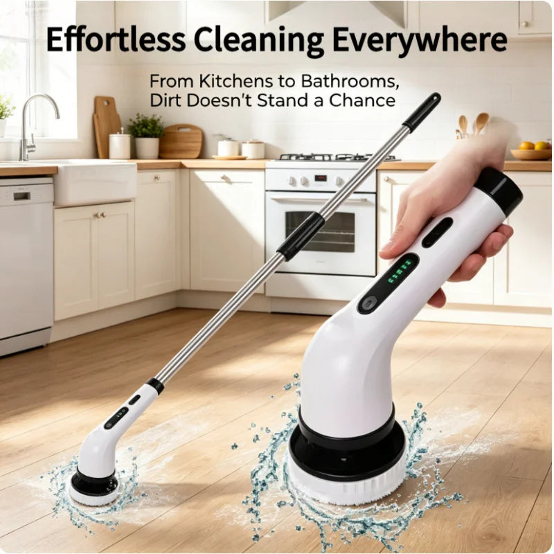 9-in-1 Electric Spin Scrubber Multifunctional Cleaning Brush Home Kitchen Bathroom Portable Cleaning Gadget